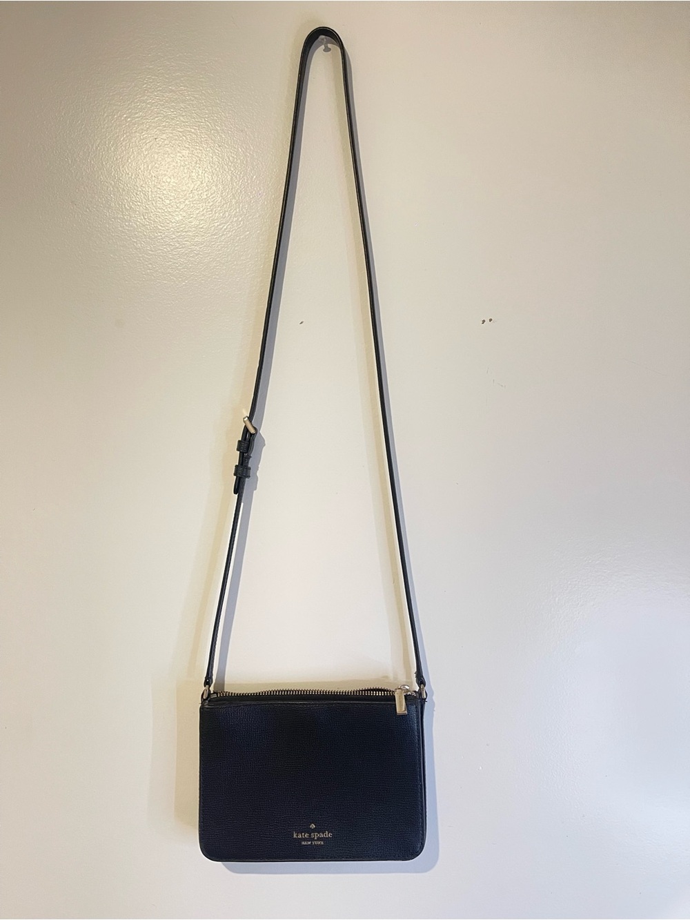 kate spade Black Leather Crossbody Bag with Gold Hardware